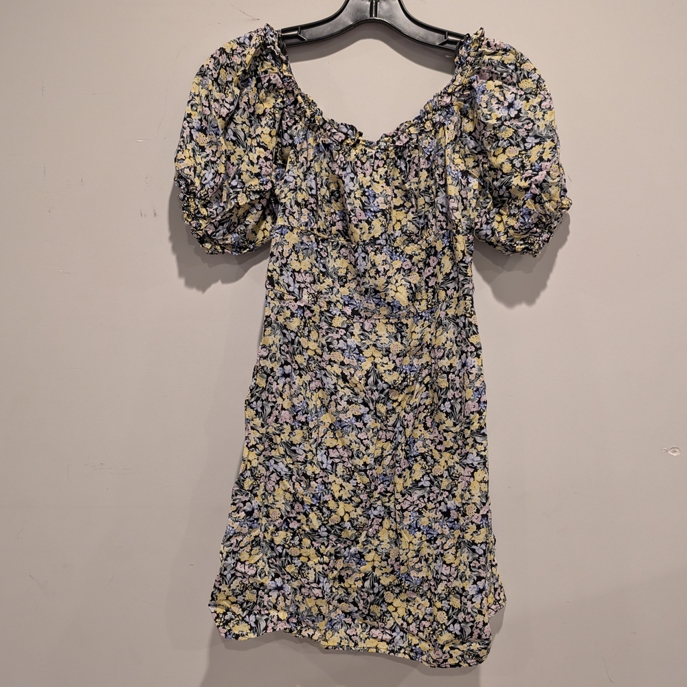 Dynamite Floral Puff Sleeve Mini Dress Cottagecore Fairy Spring S Feminine Girly